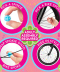 Step-by-step guide to attaching Colorful Spoke Beads For Kids Bikes 30 Pcs Spokies Snap On Beads with easy assembly instructions.