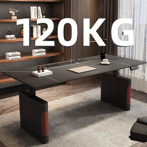 Zero Hassle Electric Standing Desk With Super Smooth One Touch Height Adjustment Heavy Duty Home Office PC Workstation Rock Solid Sit Stand Table Built For Your Daily Grind with a sleek black finish and sturdy base.