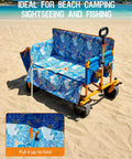Heavy Duty 3 In 1 Love Seat Wagon Cart With Detachable Cooler Bag Dual Seats For Two Adults 500 lb Capacity on beach