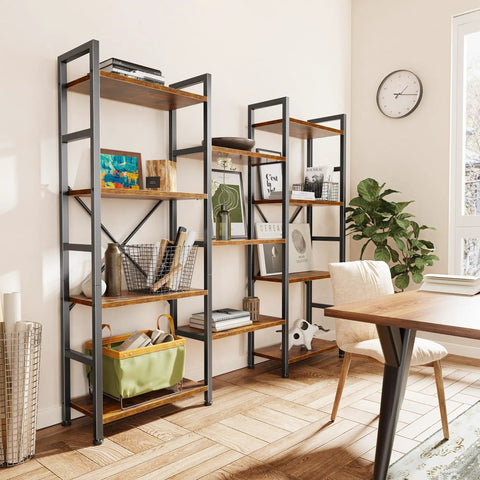 11 Shelf Ladder Bookcase With Open Display Shelves For Home And Office Wide Bookshelf For Books Decor CDs And More Storage Game