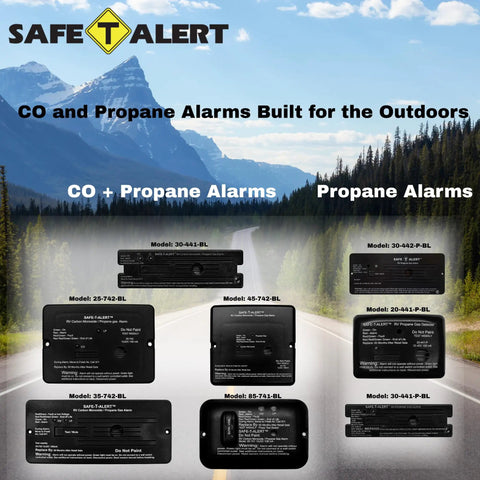30 Series LP Gas Alarm For RVs Propane Detector With Flush Mount Black Rugged RV Ready Design Direct Replacement