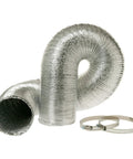 Premium 5 Layer Aluminum Dryer Duct 4 Inch 8 Foot Fire Resistant And Crush Resistant Insulated Hose with two clamps