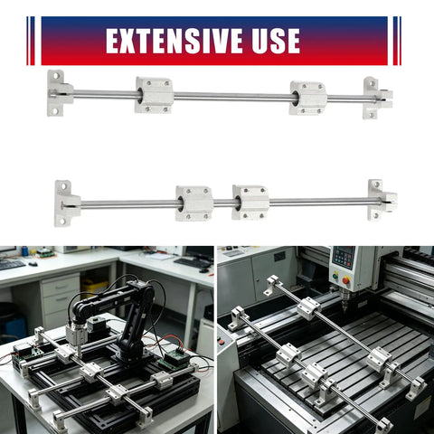 2 Pack 8mm x 350mm Linear Motion Rail Slide Guide Kit With 4 SCS8UU Bearings And 4 SK8 Rail Supports in workshop use