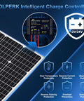 50W 12V Solar Panel Kit Waterproof Battery Trickle Charger Maintainer with controller and protection features for all weather use