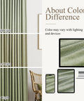 Light Sage Double Layer Blackout Linen Curtains For Living Room And Bedroom, 96 Inch Long Pinch Pleat Drapes sample, color difference shown
