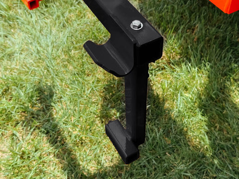 Trailer Hitch Trash Can Hauler For Curbside Cleanup, Tractor Trash Can Mover That Fits 2 Inch Receivers Close-Up on Grass