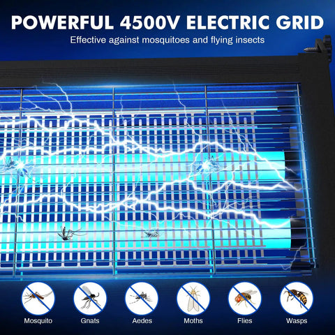 Close-up of powerful 4500V electric grid on 2 In 1 Water Wave Projector And Mosquito Zapper For Outdoors