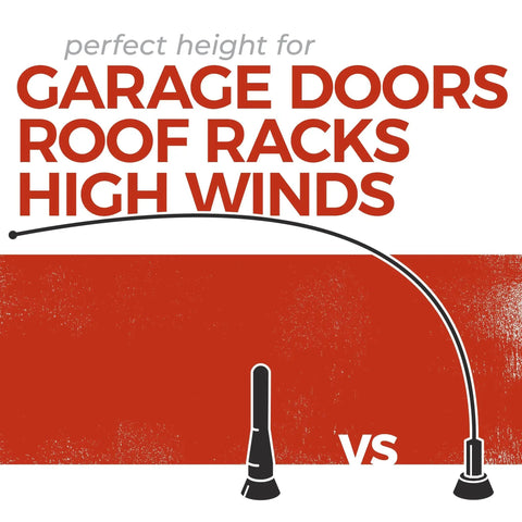 Comparison of MINI Cooper Stubby Jr Antenna 2 Inch Short Antenna Replacement For 2001 To 2026 Cars with taller antenna
