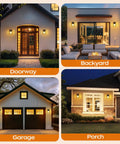 Dusk To Dawn Exterior Wall Sconce With Built In Photo Sensor Straight Up Reliable Outdoor Porch Light For Front Patio lighting doorways, garage, porch, and backyard.