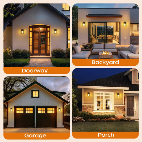 Dusk To Dawn Exterior Wall Sconce With Built In Photo Sensor Straight Up Reliable Outdoor Porch Light For Front Patio lighting doorways, garage, porch, and backyard.