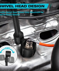Seven Eighths Inch O2 Sensor Wrench With Flexible Head, installed on oxygen sensor, in tight engine space