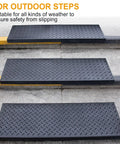 Non Slip Rubber Stair Treads 29.69 By 9.85 Inches Six Pack Durable Outdoor Step Mats on concrete stairs, diamond pattern