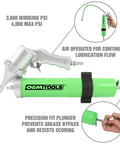 Beefy Heavy Duty Pneumatic Grease Gun With 6000 PSI For Continuous Lubrication 18 Inch Hose And Coupler Cartridge Or Bulk Loading