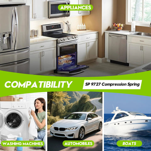 SP 9727 compression spring collage of silver stainless steel kitchen appliances