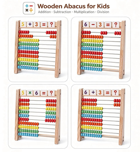 The Real Deal Wooden Abacus For Kids Featuring 100 Brightly Colored Beads Perfect For Kickstarting Math Foundations And Montessori Counting Drills Preschool Classrooms with math problems.