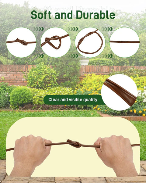 Person twisting One Quarter Inch Drip Irrigation Tubing With Six Inch Emitter Spacing, 100 Foot Roll, Built In 0.5 GPH Dripper, Drip Line