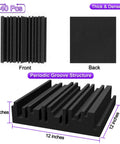 Straight Fire Professional Badass Acoustic Foam Panels Pack Of Forty Heavy Duty Broadband Sound Absorbing Treatments High Density Polyurethane Wall Ceiling Upgrade 12x12 inch black tiles with groove structure.