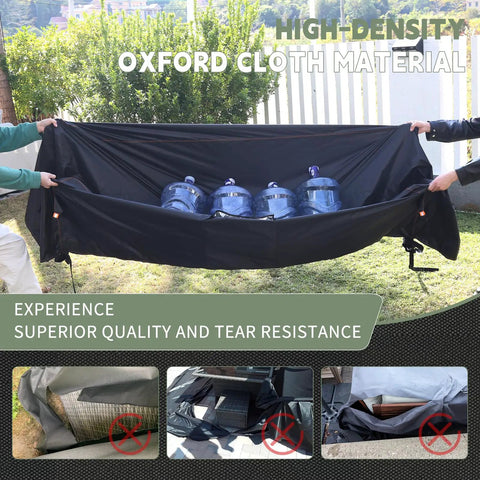Weatherproof Outdoor Furniture Covers For Sectional Sofa And Table And Chairs, Heavy Duty Waterproof Rectangular Cover demonstrating durability