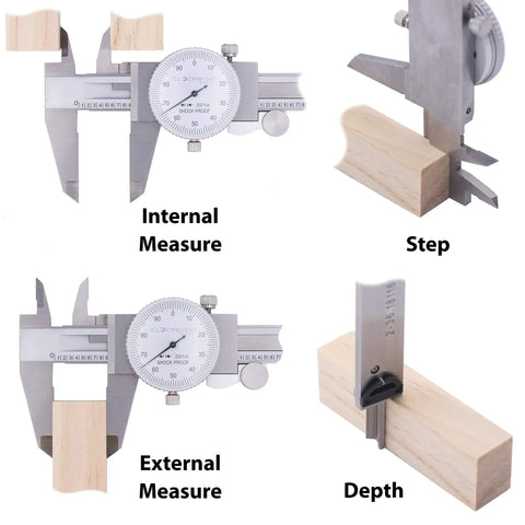 Pro Grade Dial Caliper 0 To 6 Inch With Double Shock Proof Stainless Steel Body, Ultra Accurate To 0.001 Inch, Easy Read Dial, Built Tough For DIYers And Pros