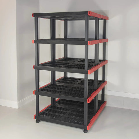 Five Tier Heavy Duty Storage Rack That Is Tough As Nails With 200 Lb Shelf Capacity, Weather Resistant Shelving Unit For Garage Or Shop