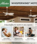 54 Inch Indoor Outdoor Ceiling Fan No Light White With 3 Inch Downrod Included All Weather Damp Rated Five Blade Pull Chain Standard Mount Ideal For Patio Porch Garage And Living Room shown on porch with wood ceiling.
