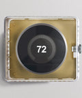 Lockable Thermostat Cover Box With Key For Wall Mount HVAC Control Panel installed protecting a thermostat