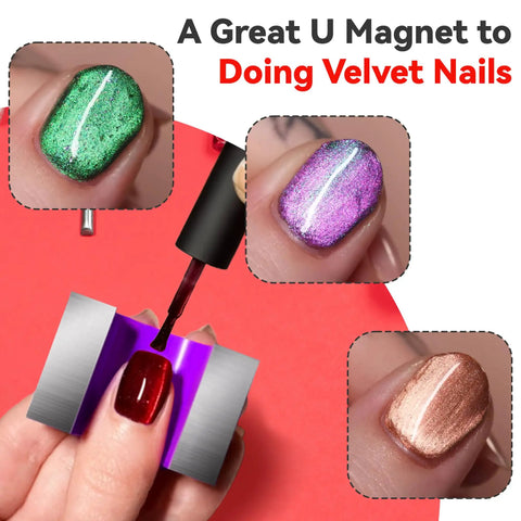 Alnico U Shaped Horseshoe Magnet With 22 Lb Pull Purple Utility Magnet used for creating velvet nail art designs