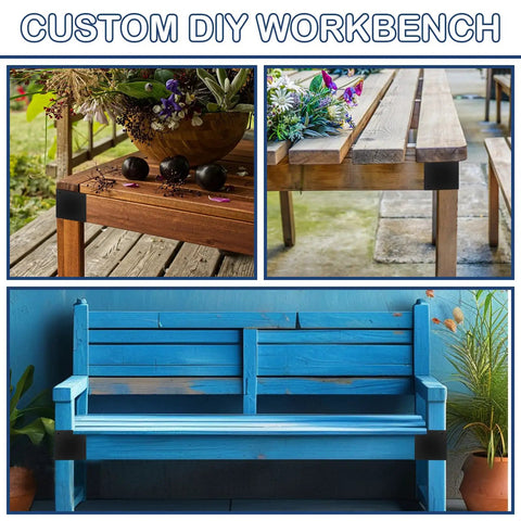 8 Piece 2x4 Workbench Bracket Kit For DIY Workbench Shelving And Tables With 3 Way Corner Brackets And Screws Sturdy Carbon Steel Construction Built To Support Heavy Duty Garage Or Shop Setups