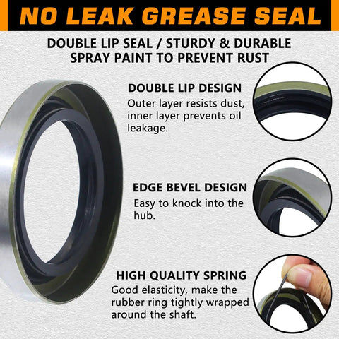 Double lip grease seal with edge bevel design and high quality spring for Trailer Axle Hub Bearings Kit For 3500 Lbs.