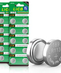 Badass LR1130 And AG10 Button Cell Batteries 20 Pack 1.5V Alkaline Power For Calculators Watches Remote Controls with silver cells.