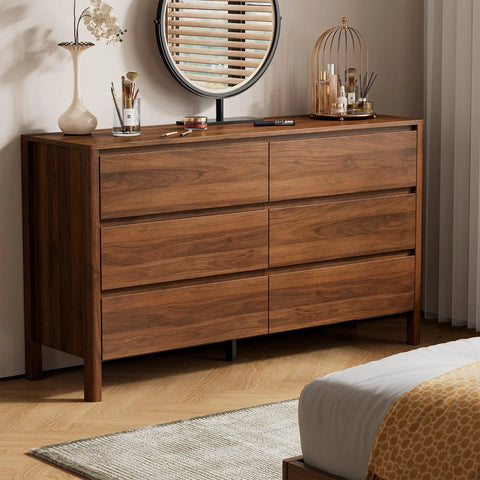 Totally Clutch Modern Dresser For Bedroom Featuring Spacious Walnut Drawers And Sleek Contemporary Design That Honestly Serves As A Big Time Room Upgrade, showcased in a cozy room.