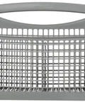 Front view of dishwasher silverware basket assembly with two side lids, OEM part 5304521739, compatible with Electrolux models.