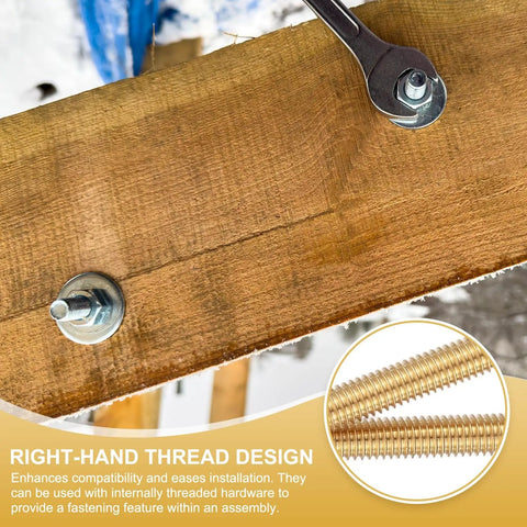 Brass Fully Threaded Rod M8 x 1.25 Pitch Right Hand Threads With Solid Brass Hex Nuts, 200mm Long Heavy Duty Fasteners installation