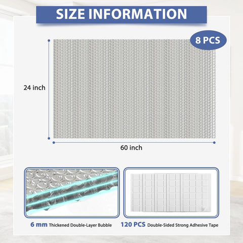 Heavy Duty Reflective Bubble Insulation Sheet For Garage Door Thermal Barrier featuring size information of 24x60 inches