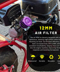 12mm Mini Air Filter For Universal Motor Cold Air Intake Breather Hot Turbo Vent Filter Cleaner attached to motorcycle engine
