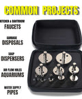 Drilax 10-piece diamond hole saw drill bit set in black zippered case, front view with silver core bits visible.