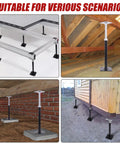 Heavy Duty House Floor Jacks Solid As A Rock Adjustable Post Supports for crawl spaces, decks, and home repairs.