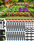 Drip Irrigation System Kit For 300 Feet With 100 Feet Of Half Inch Tubing And 200 Feet Of Quarter Inch Tubing Fittings Adjustable Emitter