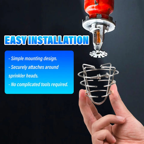 2 Pack Heavy Duty Fire Sprinkler Head Guard Cage For Standard 1/2 And 3/4 Inch NPT Upright Or Pendant Heads featuring easy installation.