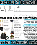 Heavy Duty Starter Solenoid Relay For 4 Stroke GY6 Engines 50cc To 250cc Fits ATV Scooter Dirt Bike Go Kart Quad Moped Pit Bike And Honda Roketa Taotao SunL Coolster SSR Clones Hassle Free Install wiring diagram and parts breakdown