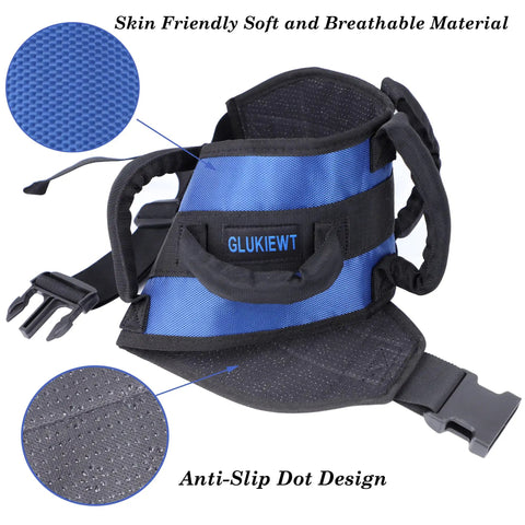 Padded Gait Belt With Seven Grips For Seniors, Non Slip Transfer Belt For Elderly, close-up on material and design details