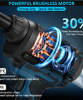 Powerful Cordless Rivet Gun Compatible With Makita 18V Battery Featuring High torque Brushless Motor And Auto riveting with visible motor components and cooling features.