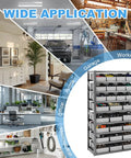 Heavy Duty Steel Organizer Bin Rack Eight Tier With 27 Bins For Tools Office Supplies Garage Warehouse Workshop Storage Built To Last Frame Easy Assembly Adjustable Vertical Storage in garage
