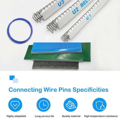 Grippy Rubber Coated Stainless Steel Threading Pins For Conveyor Belts 2.3mm Wire Diameter U2 U3 Compatible 100 Feet Long 30 M Reel blue coil