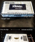 Discreet Diversion Safe Box Camouflaged Storage 2 Pack Assorted Colors For Cash Cards Keys And Small Valuables Travel Ready Hidden Compartments Perfect For Travel Or Home Everyday Carry Quietly Hide Cash Cards Keys Jewelry, resembling tissue box with measurements shown.