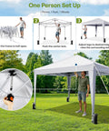 White 10x10 Pop Up Canopy With Sidewalls For Events And Camping Portable Instant Tent With Carry Bag Easy Setup Under 5 Minutes