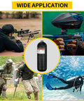 Collage of outdoor activities using Built Tough Carbon Fiber Air Tank Six Point Eight Liter With Paintball Fill Station And Gauge Regulator