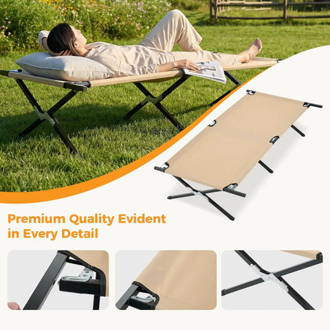 Extra Wide Camping Cot For Adults With 30.3 Inch Sleep Space No Squeeze Comfort Foldable Army Bed used outdoors