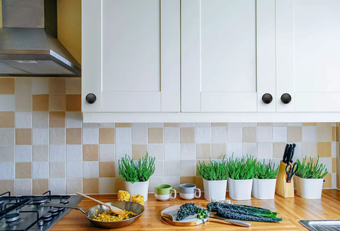 White kitchen cabinets with Matte Black Zinc Cabinet Knobs And Pulls Set For Kitchen And Dresser Drawers 10 Pack Euro Style Hardware.