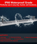 LED Explosion Proof Light 4ft 100W 14000 Lumens Hazardous Location Fixture with IP66 waterproof rating demonstration